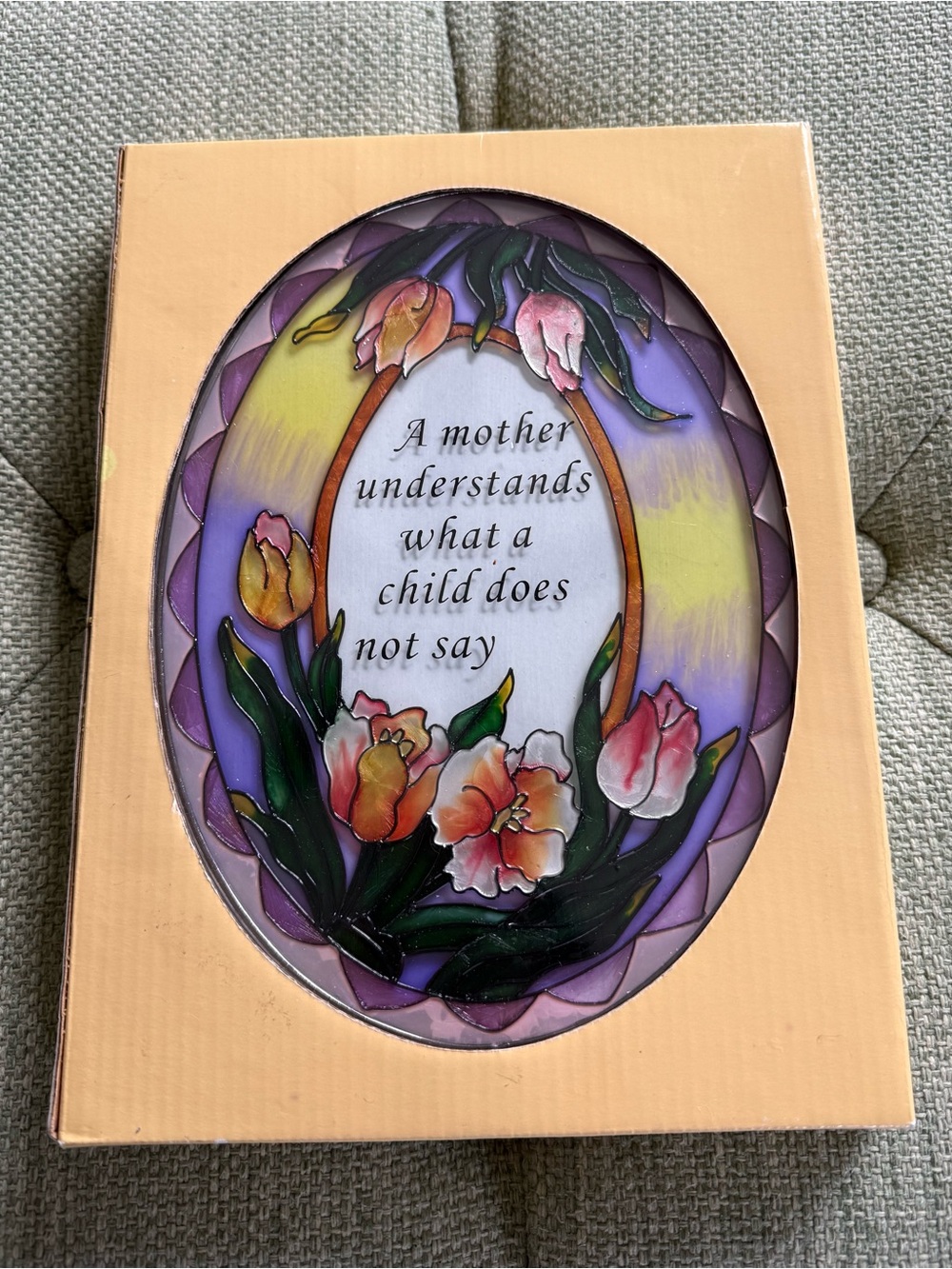 Floral Sentiment Wall Plaque "A Mother Understands" - Peach & Purple